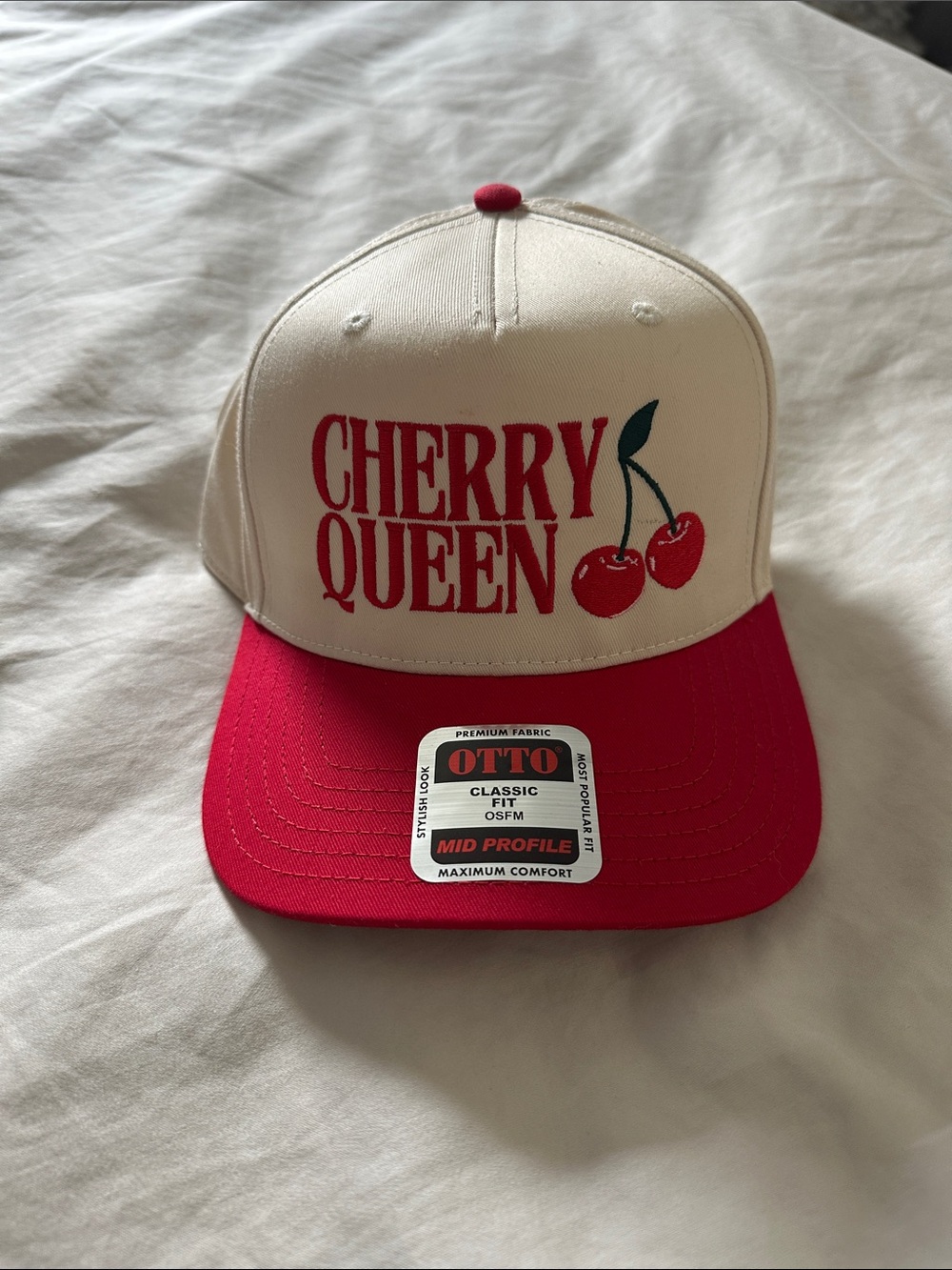 OTTO Cherry Queen Two-Tone Trucker Hat - Red & Cream